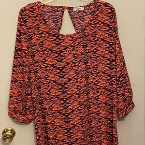 Bright Orange & Black Print Tunic